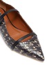 Detail View - Click To Enlarge - MALONE SOULIERS - 'Maureen' houndstooth print snakeskin leather strappy flats