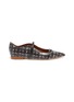 Main View - Click To Enlarge - MALONE SOULIERS - 'Maureen' houndstooth print snakeskin leather strappy flats