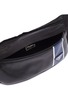 Detail View - Click To Enlarge - PRADA - Stripe leather panel nylon bum bag