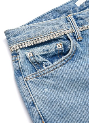  - GRLFRND - 'Karolina' diamanté waist frayed cuff cropped jeans