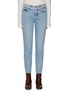 Main View - Click To Enlarge - GRLFRND - 'Karolina' diamanté waist frayed cuff cropped jeans