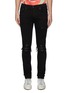 Main View - Click To Enlarge - AMIRI - 'MX1' pleated leather patch skinny jeans