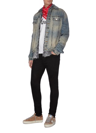 Figure View - Click To Enlarge - AMIRI - Leopard print distressed flannel shirt