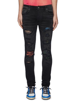 Main View - Click To Enlarge - AMIRI - 'MX1' Vintage Tee Animation' graphic underlay distressed skinny jeans
