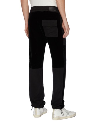 Back View - Click To Enlarge - AMIRI - 'Commando' drawcord cuff patchwork velvet pants