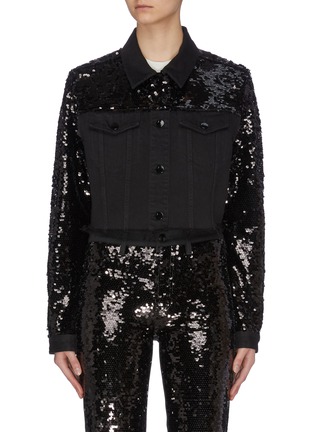 Main View - Click To Enlarge - J BRAND - 'Cyra' sequin embellished cropped jacket