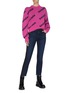 Figure View - Click To Enlarge - J BRAND - 'Ruby' contrast outseam cigarette frayed cuff cropped jeans