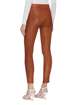 Back View - Click To Enlarge - J BRAND - Super Skinny Cuff Zip Leather Leggings