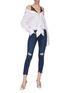 Figure View - Click To Enlarge - J BRAND - Ripped knee frayed cuff cropped boot cut skinny jeans