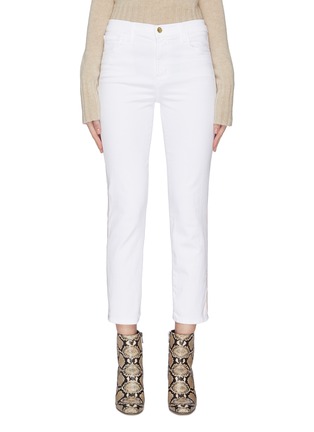 Main View - Click To Enlarge - J BRAND - 'Ruby' contrast outseam cigarette jeans
