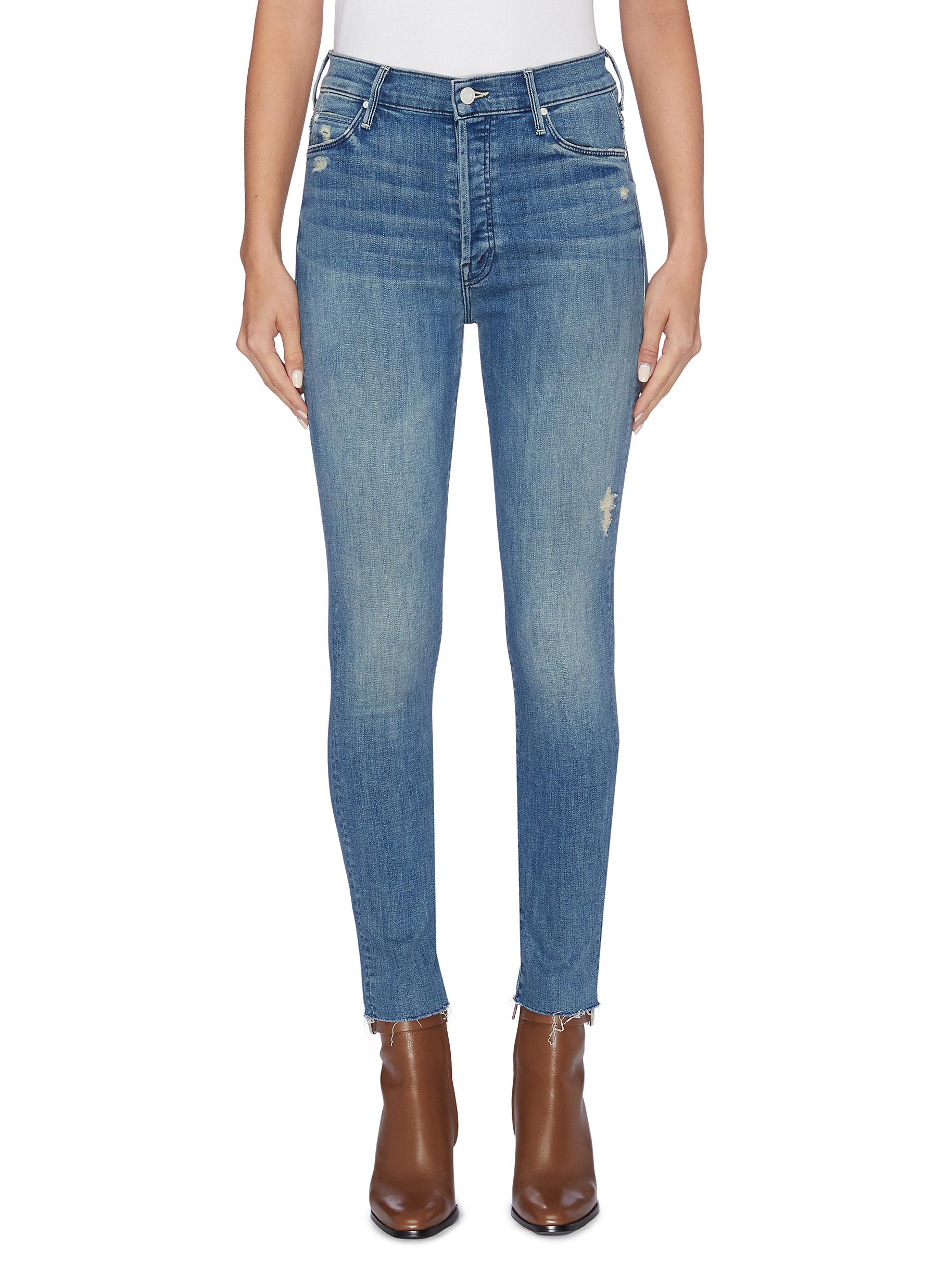 fray ankle jeans