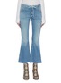 Main View - Click To Enlarge - MOTHER - 'Tie Patch Weekender Ankle Fray' Flared Jeans
