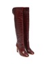 Detail View - Click To Enlarge - GABRIELA HEARST - Croc embossed leather boots