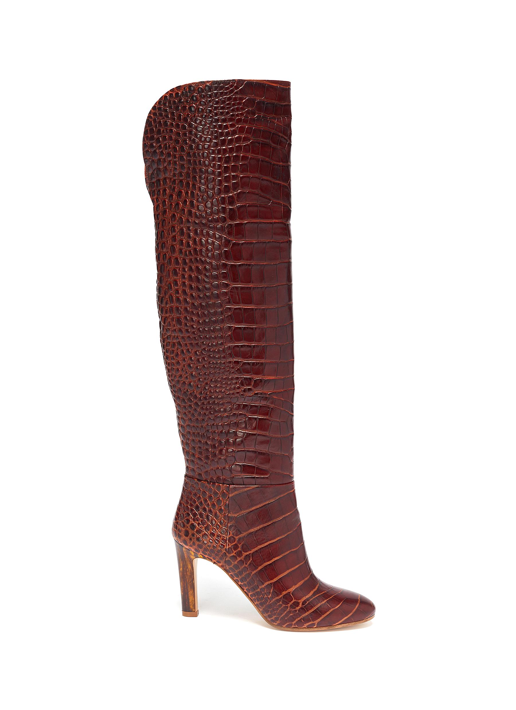 Croc embossed leather boots by Gabriela Hearst