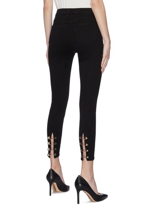 Back View - Click To Enlarge - L'AGENCE - 'Nicolette' safety pin cuff skinny jeans