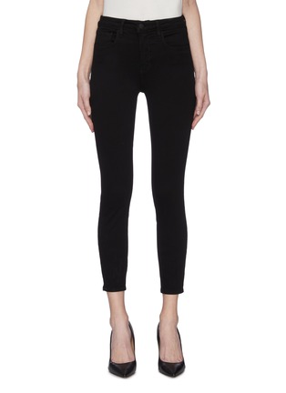 Main View - Click To Enlarge - L'AGENCE - 'Nicolette' safety pin cuff skinny jeans