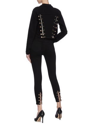 Figure View - Click To Enlarge - L'AGENCE - 'Nicolette' safety pin cuff skinny jeans