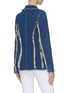 Back View - Click To Enlarge - L'AGENCE - 'Kaydence' frayed double breasted denim blazer