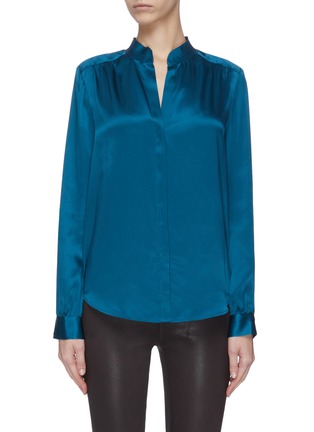 Main View - Click To Enlarge - L'AGENCE - 'Bianca' band collar silk blouse