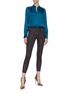 Figure View - Click To Enlarge - L'AGENCE - 'Bianca' band collar silk blouse