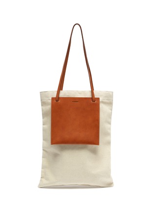 Main View - Click To Enlarge - JIL SANDER - Leather pocket flat shopper tote bag