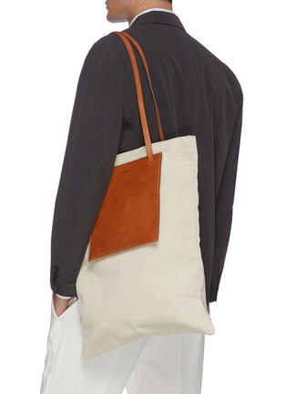 Figure View - Click To Enlarge - JIL SANDER - Leather pocket flat shopper tote bag