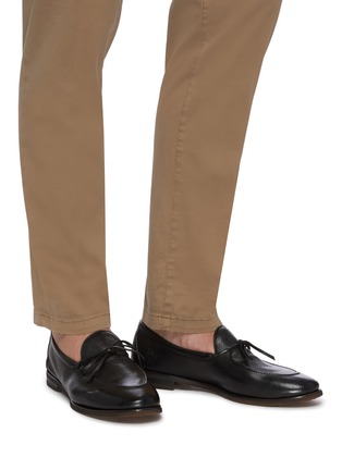 Figure View - Click To Enlarge - HENDERSON - Latex tie leather loafers