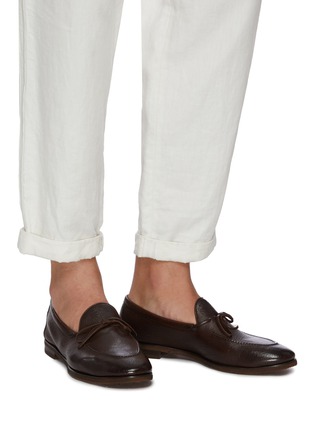 Figure View - Click To Enlarge - HENDERSON - Latex tie leather loafers
