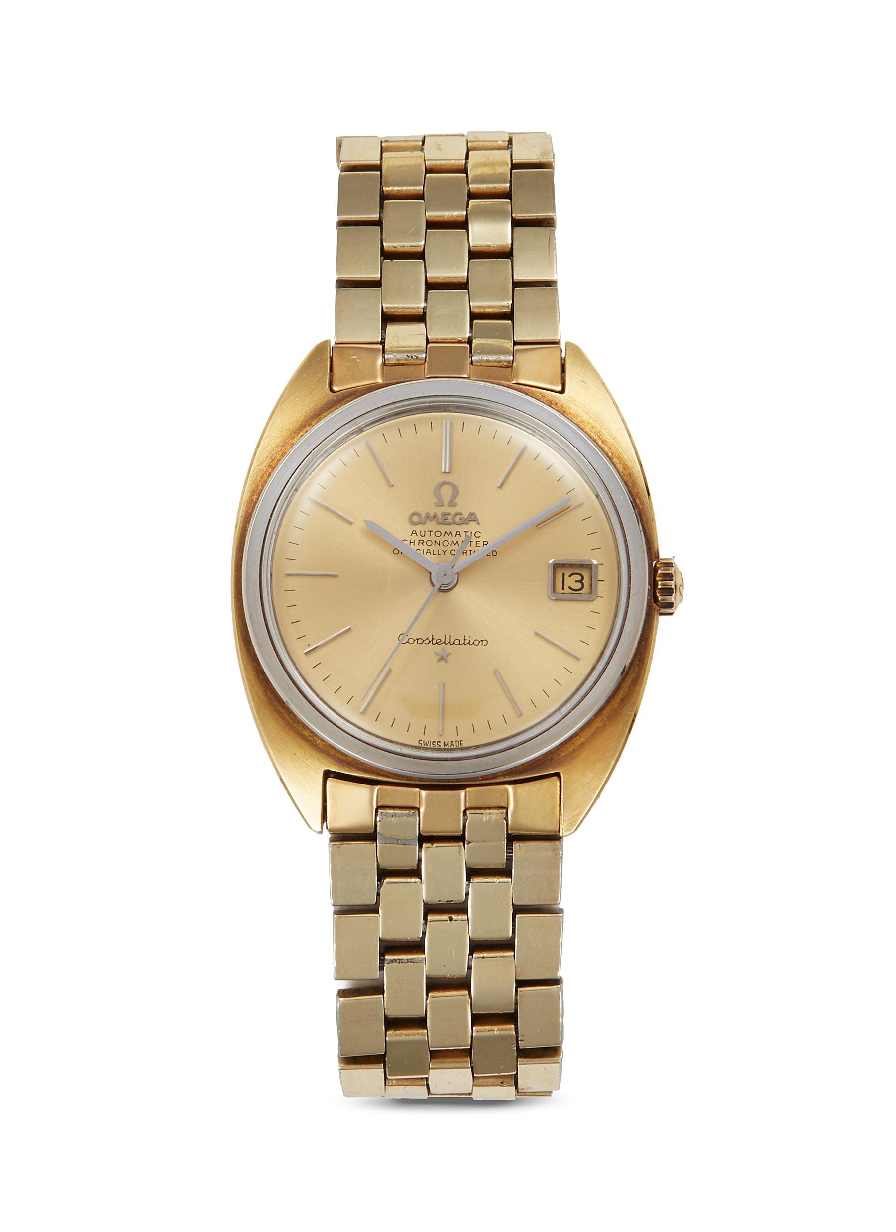Omega 18k gold dial watch 