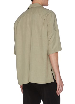 Back View - Click To Enlarge - ATTACHMENT - Open collar raglan short sleeve shirt