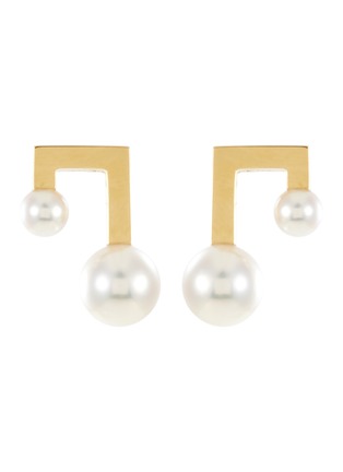 Main View - Click To Enlarge - TASAKI - 'Balance' Akoya pearl 18k yellow gold single drop earring