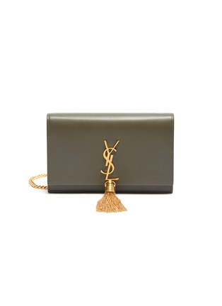 Main View - Click To Enlarge - SAINT LAURENT - 'Kate' monogram embellished tassel chain wallet