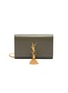 Main View - Click To Enlarge - SAINT LAURENT - 'Kate' monogram embellished tassel chain wallet