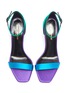 Detail View - Click To Enlarge - SAINT LAURENT - 'Amber' colourblock satin heel sandal