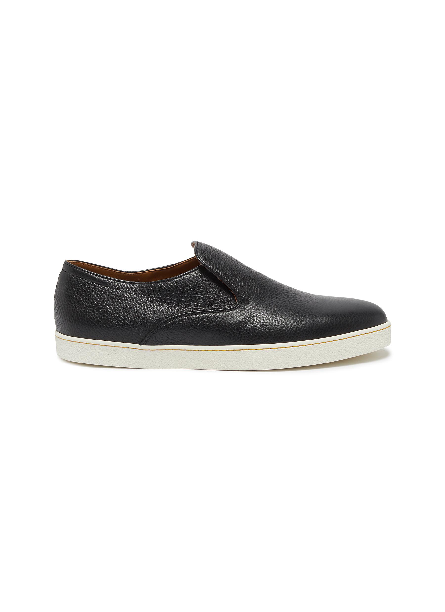 leather slip on loafers mens