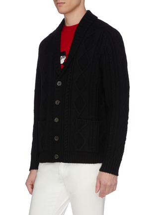 Detail View - Click To Enlarge - DREYDEN - Capital' shawl collar cable knit cashmere cardigan