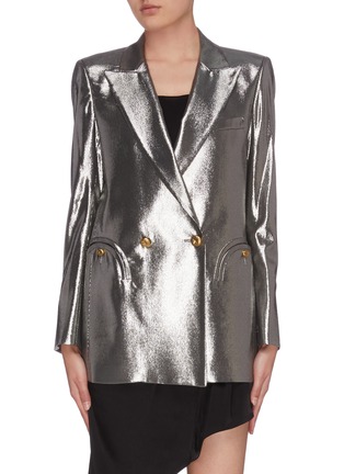 Main View - Click To Enlarge - BLAZÉ MILANO - 'Jalil' metallic double breasted blazer