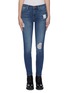 Main View - Click To Enlarge - FRAME - 'Le High Skinny' distressed frayed cuff jeans