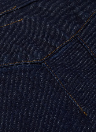 Detail View - Click To Enlarge - FRAME - Tux waist distressed hem denim mini skirt
