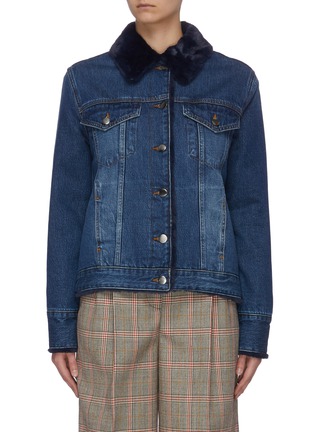 Main View - Click To Enlarge - FRAME - Faux fur lined denim jacket