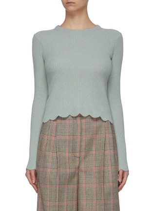 Main View - Click To Enlarge - FRAME - Scallop hem petal sweater