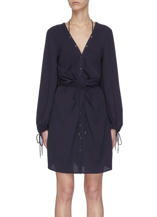 Main View - Click To Enlarge - DION LEE - Knotted Waist Tunic Dress