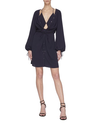 Figure View - Click To Enlarge - DION LEE - Knotted Waist Tunic Dress