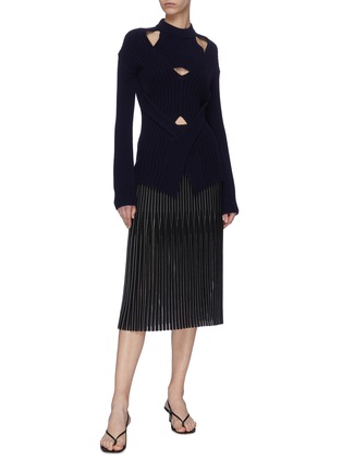 Figure View - Click To Enlarge - DION LEE - 'Godet' pleated midi skirt