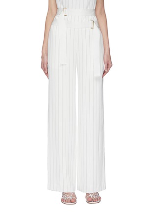 Main View - Click To Enlarge - DION LEE - Double belted pin stripe pants