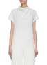 Main View - Click To Enlarge - DION LEE - Scarf tie pin stripe top