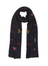 Main View - Click To Enlarge - JANAVI - 'Birds' bead embroidered check plaid scarf