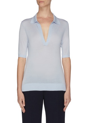 Main View - Click To Enlarge - GABRIELA HEARST - V-neck cashmere-silk blend knit top