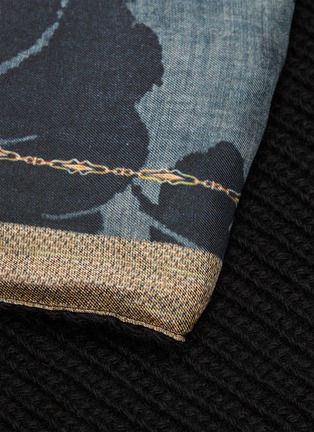Detail View - Click To Enlarge - PIERRE-LOUIS MASCIA - Reversible wool intarsia print scarf