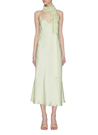 Main View - Click To Enlarge - MAGGIE MARILYN - 'Stand Tall' ruche scarf slip dress